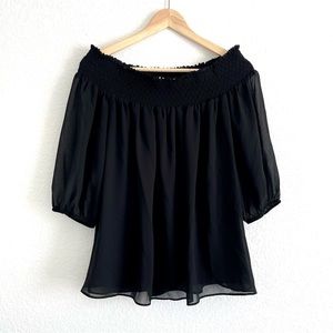 [Loft] Black Off the Shoulder Flowy Top Size Small